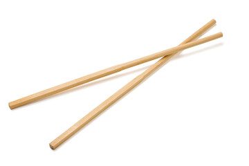 Wooden chopsticks isolated on white