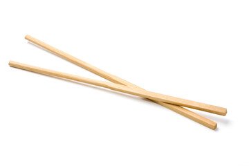 Wooden chopsticks isolated on white