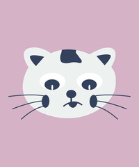 Cat face vector design. Vector art uses t-shirt mugs and other designs.