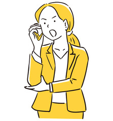 スマホで怒るキャリアウーマン