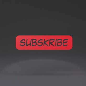 Subscribe button icon. 3d render illustration.
