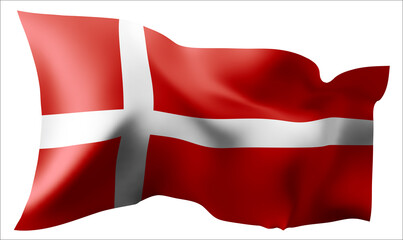 Fototapeta premium Flag of the Denmark waving in the wind.