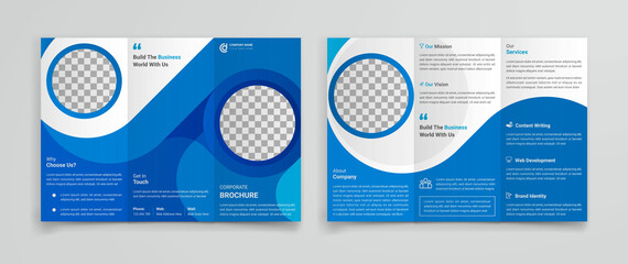 Professional corporate business agency modern and multipurpose creative consultant Tir-Fold Brochure template design
