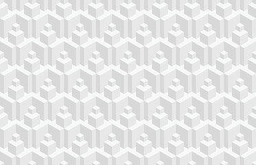 Abstract 3d geometric seamless pattern. Isometric optical illusion modern background.