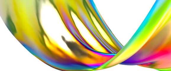 Fluid design twisted shapes holographic 3D abstract background iridescent wallpaper