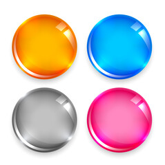 glossy circle buttons in four colors