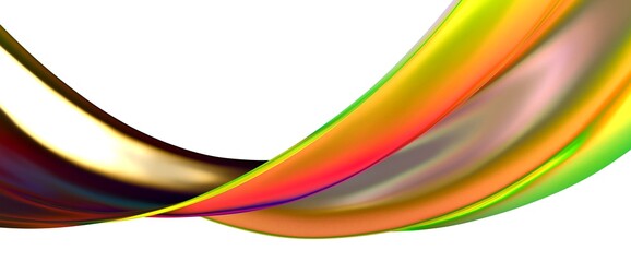 Fluid design twisted shapes holographic 3D abstract background iridescent wallpaper