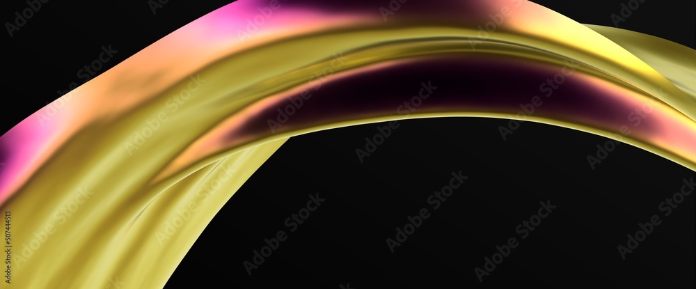 Aufkleber 3D render abstract background. Colorful twisted shapes in motion. Computer generated digital art for poster, flyer, banner