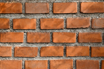 Obraz premium Texture of red brick wall as background, closeup view