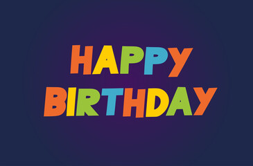 Fototapeta na wymiar Happy birthday colorful type banner