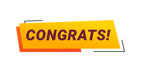 Congrats text bubble banner vector design