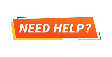 Need help label banner isolated vector design