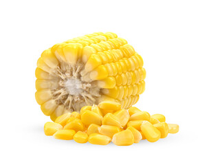 Sweet corn isolated on a white