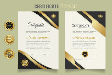 Luxury certificate template with realistic texture pattern ornament and background