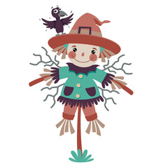 Cartoon Illustration Of A Scarecrow