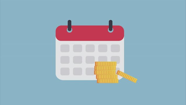 Payment deadline icon in flat style
