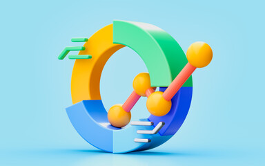chart diagram analyze 3d illustration business profit growth marketing fund circle graph strategy