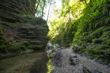 Obraz premium Wanderung zum Kozjak Wasserfall in Slowenien