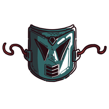 Metal mask of the robot. Can be used as a logo, icon or game item