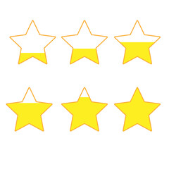 Star vector set colored illustration