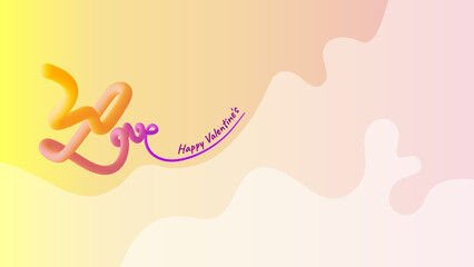 Background valentine with the word Love gradient in pastel background
