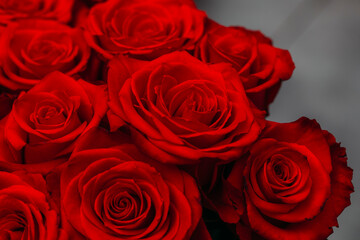 Obraz na płótnie Canvas bouquet of red roses