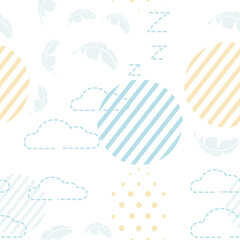 Seamless pattern of sleeping sky abstract design vector illustration on white background