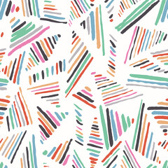 Seamless abstract color hand drawn pattern