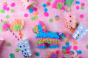 Traditional Mexican pinata in shape of donkey