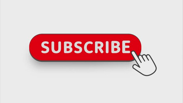 Subscribe. Hand click icon. Finger click icon. Motion graphics