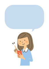 女性　スマホ　吹き出し　設定