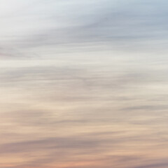 sunset background. sky with soft and blur pastel colored clouds. gradient cloud on the beach resort. nature. sunrise.  peaceful morning. Instagram toned style