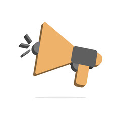 3d megaphone concept in minimal cartoon style