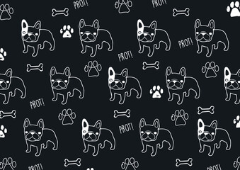 french bulldog cute pattern