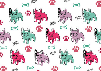 french bulldog cute pattern
