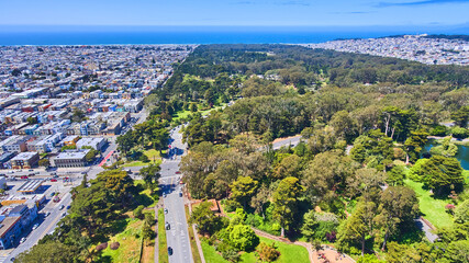 Fototapeta na wymiar Golden Gate Park aerial in spring at San Francisco