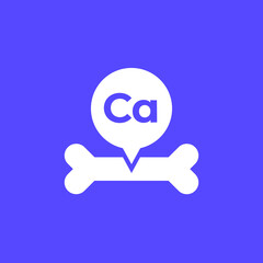 Calcium for bones icon, vector