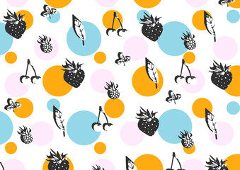 pattern food collection fruit and vegetables