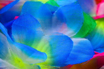 fragment of a bright lei for a Hawaiian party 