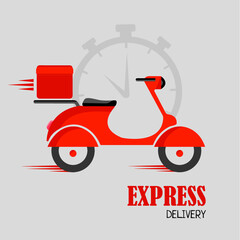 Online delivery service , online order tracking. Red Scooter delivery. Shipping.