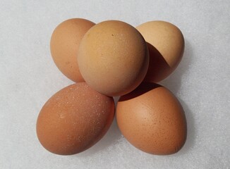 eggs on white background. 
