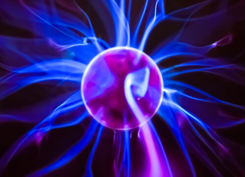 Electrical waves and beams in a Tesla plasma ball