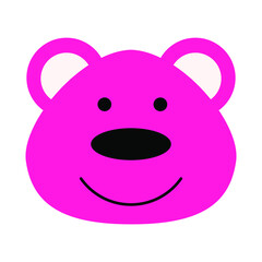Obraz premium Funny pink bear, flat style