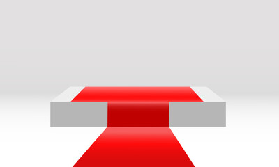 square podium with red track eps 10