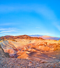 Fototapeta na wymiar Iconic Zabriskie Point in Death Valley with vibrant colors