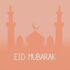 A modern Islamic holiday banner suitable for Ramadan, Raya Hari, Eid al-Adha and Mawlid. Mosque dome