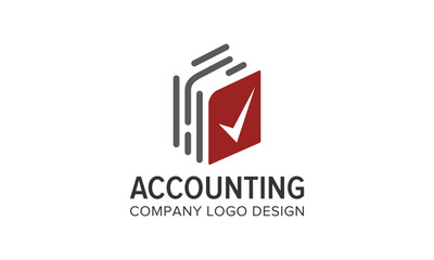 book with check mark for accounting stock market analytic vector logo design template