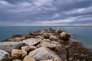 rocky coast on the sea