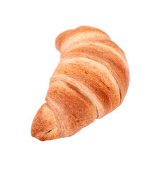 Light french croissant isolated on white background.