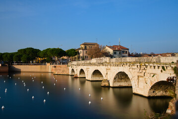 Fototapeta na wymiar roman bridge in Rimini, Italy